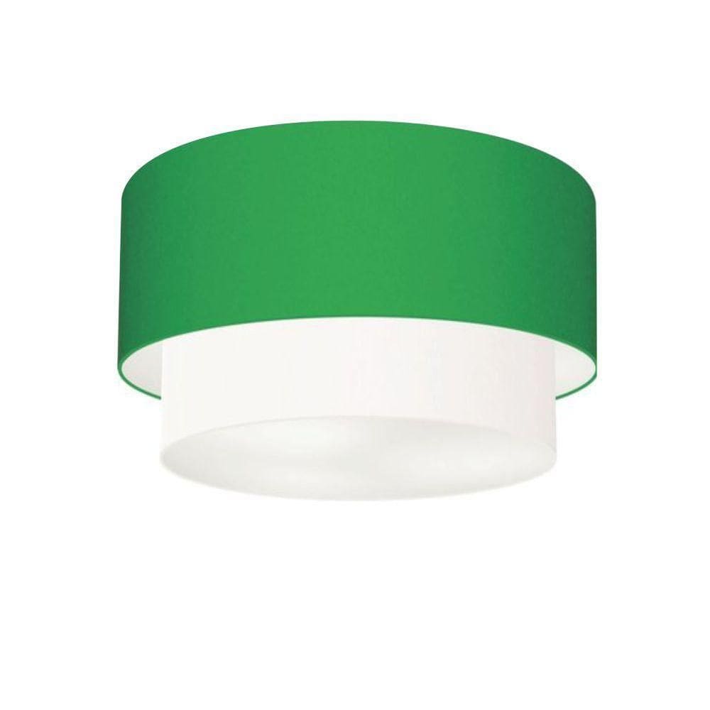 Plafon De Sobrepor Cilíndrico Sp-3045 Cúpula Cor Verde Folha Branco