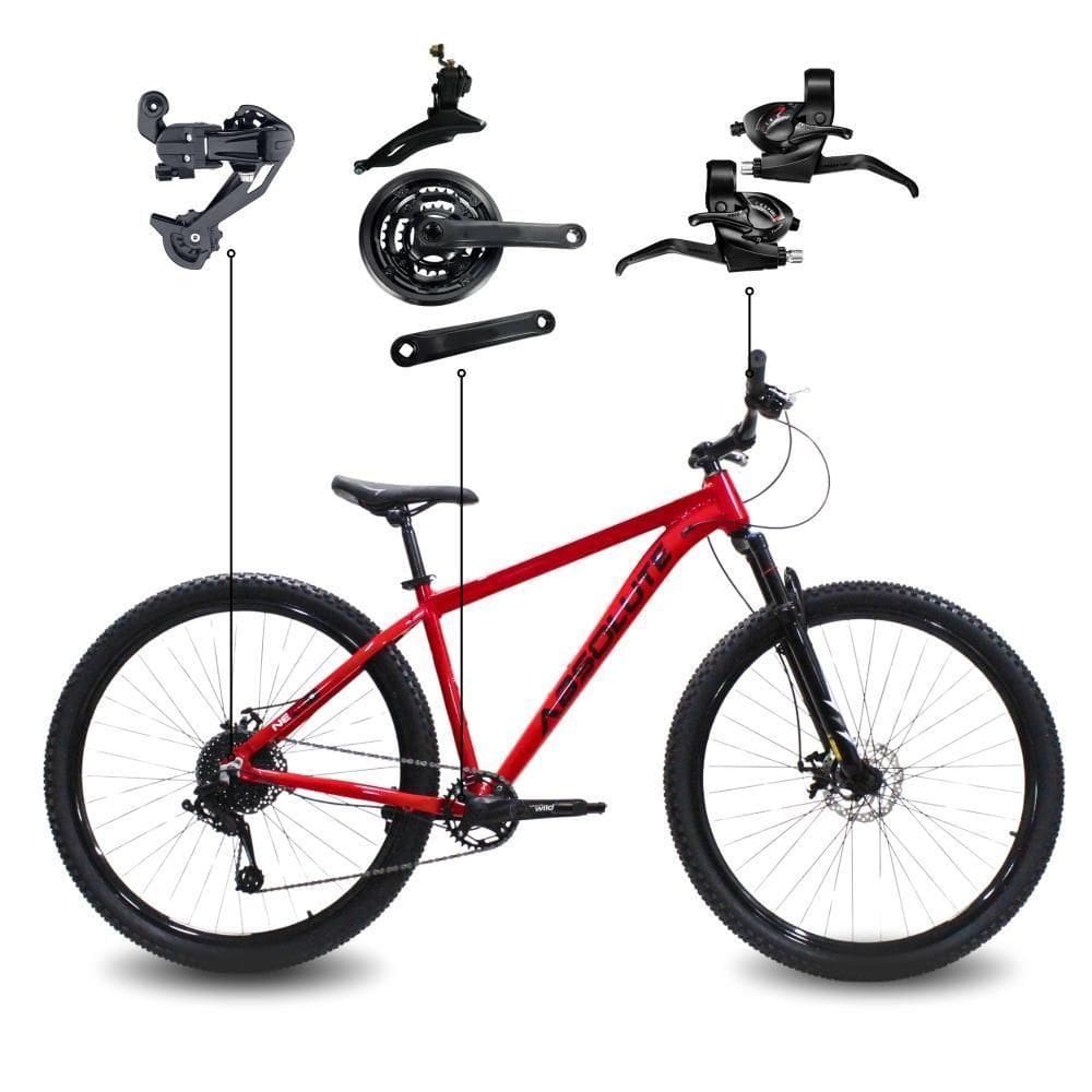 Bicicleta Aro 29 Absolute 21 Marchas Quadro Alumínio Freio A Disco Mtb - Vermelho - 17 Vermelho