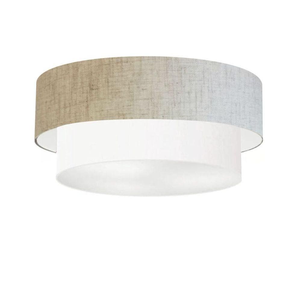 Plafon De Sobrepor Cilíndrico Sp-3065 Cúpula Cor Rústico Bege Branco