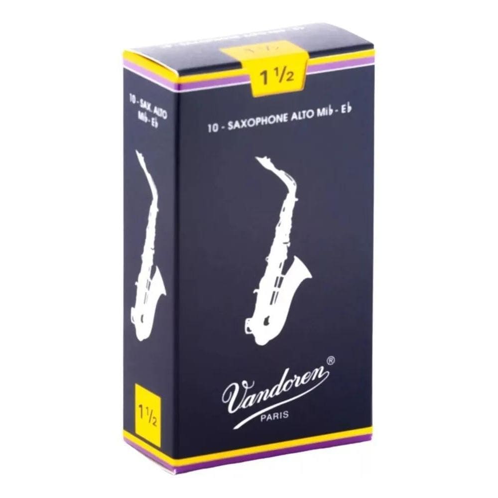 2 Palheta Sax Alto Vandoren Tradicional 1 1,5 2 2,5 3 3,5 4