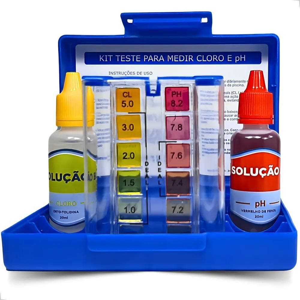 Kit Teste Ph E Cloro Para Medir Qualidade Da Agua E Piscinas