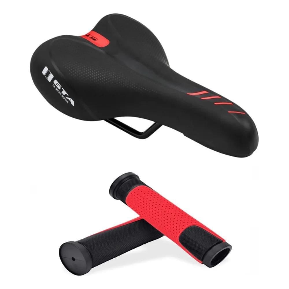 Selim Banco Bicicleta Mtb Speed Macio + Manoplas Confortavel