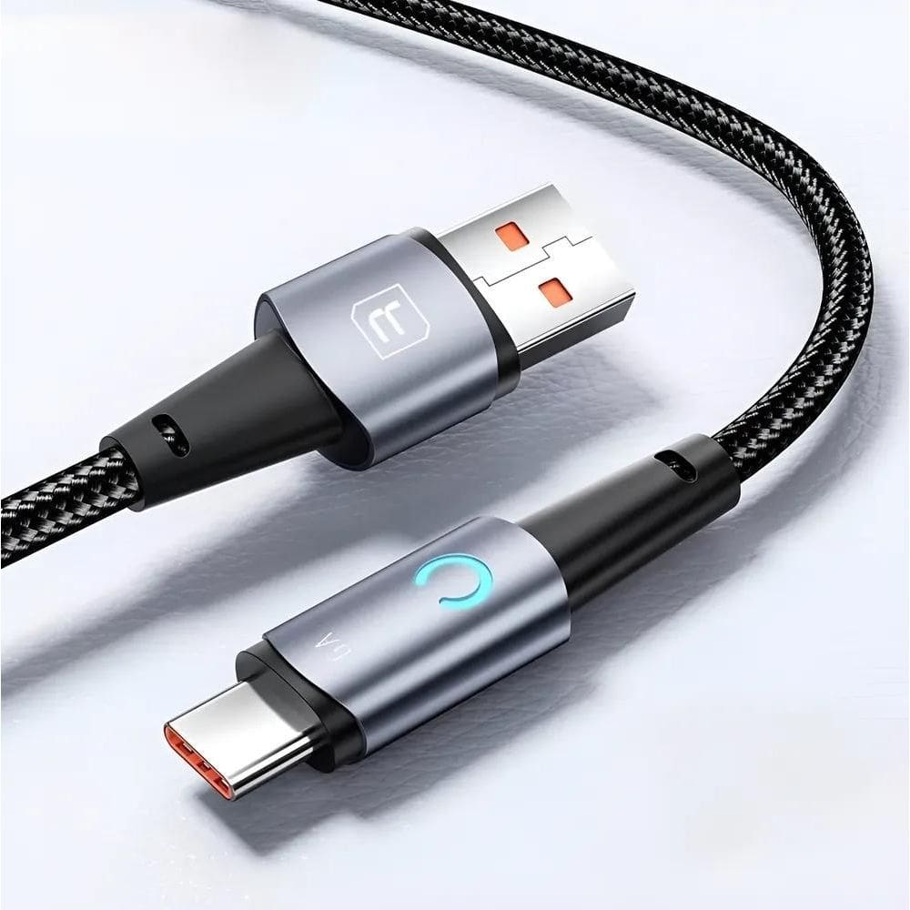 Cabo Carregador Usbtipo C Carga Rápida 6A Transfer Dados 1M