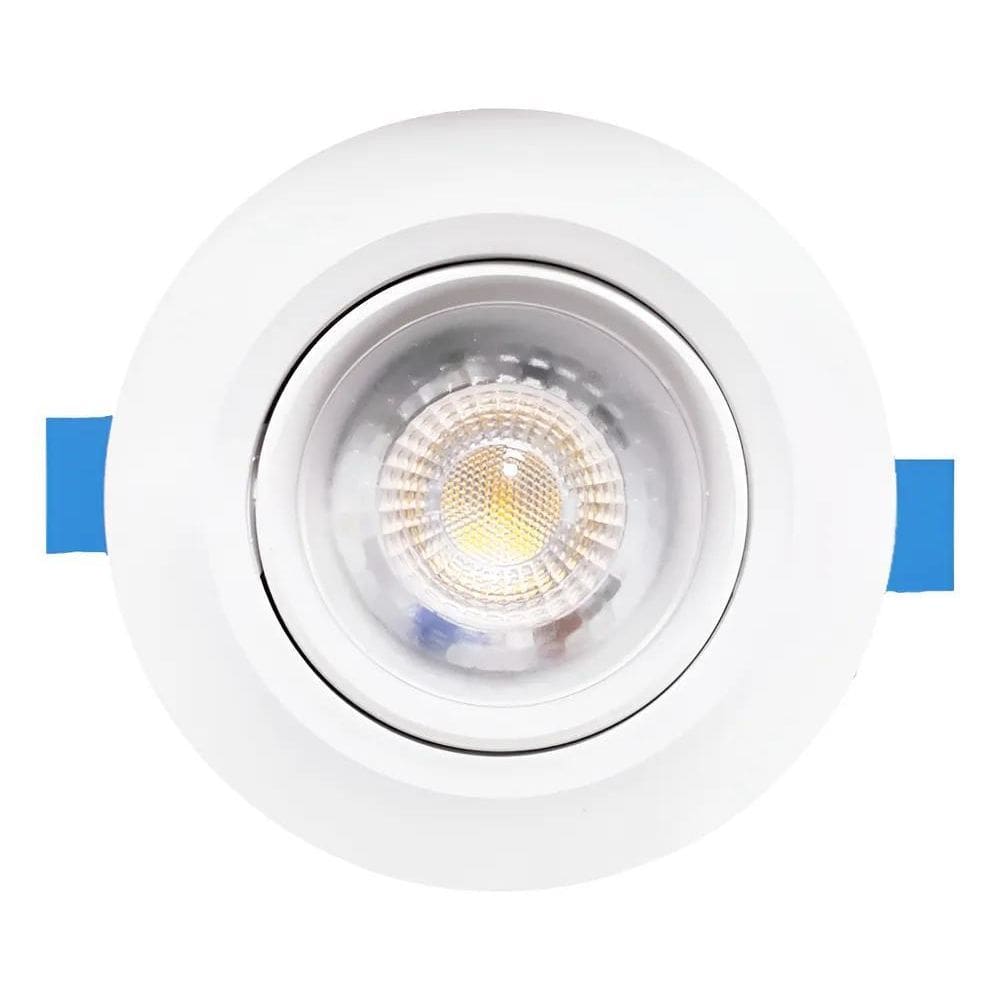 5 Luminária Spot Led 7W Embutir Teto Direcionável Granfei