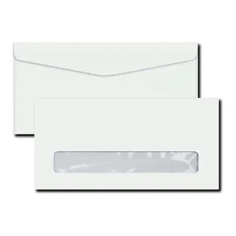 Envelope Carta 11,4X22,9 Cm Branco Com Janela 75G C/1000 Un
