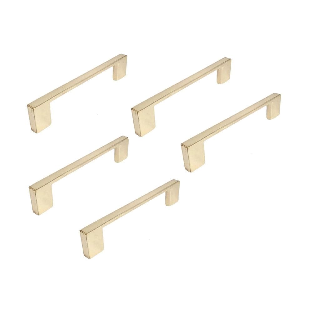 Kit 5 Puxador Dourado Il 950 Metal 128Mm Com Parafusos