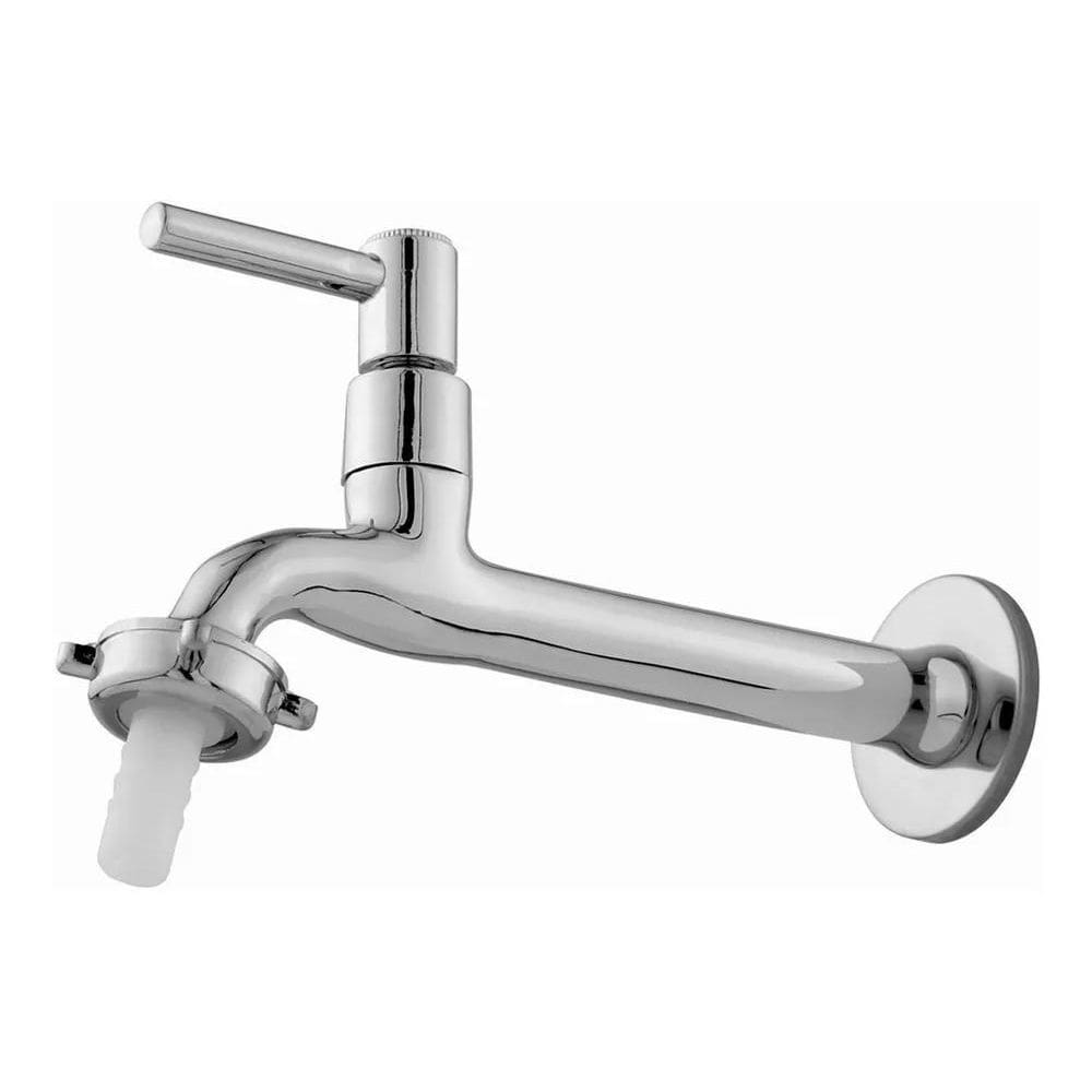 Torneira Parede Tanque Longa Lavanderia Jardim 21Cm 1/4 Abs