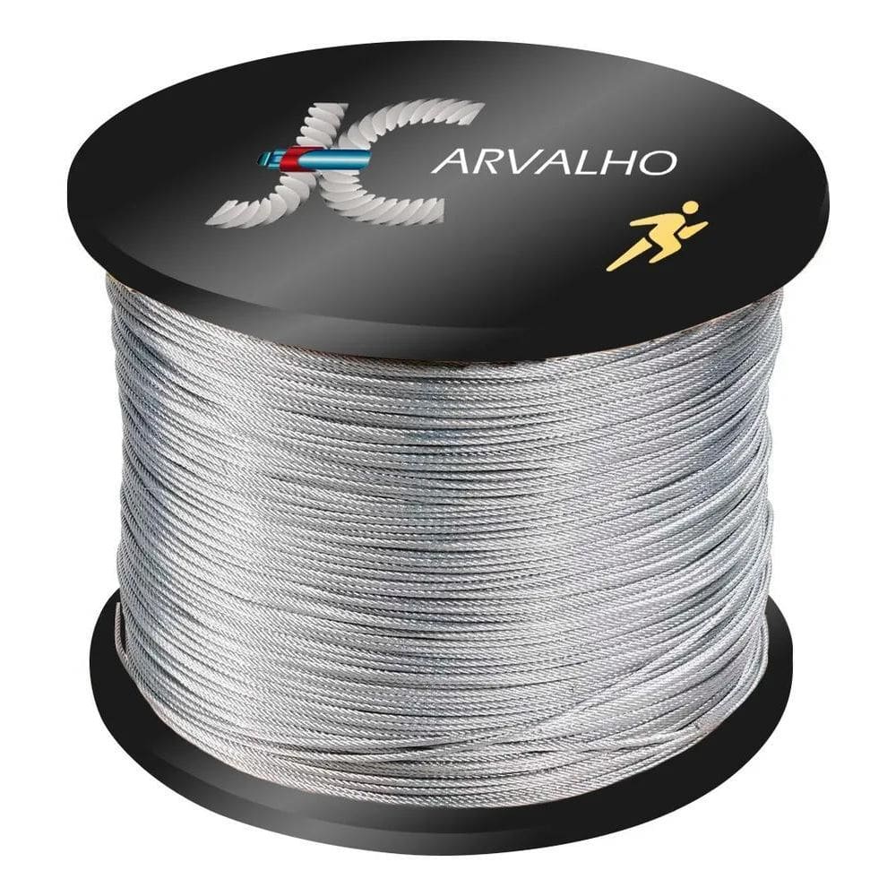 3X 100Mts Cabo Aço Revestido Pvc Cristal Acad Fit 1/8X4,8Mm