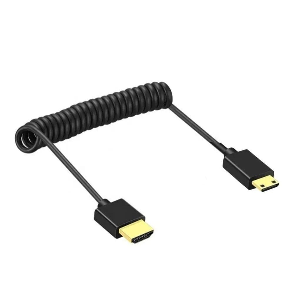 3X Cabo Câmera Monitor Mola Espiral Hdmi X Mini-Hdmi 2.0 4K