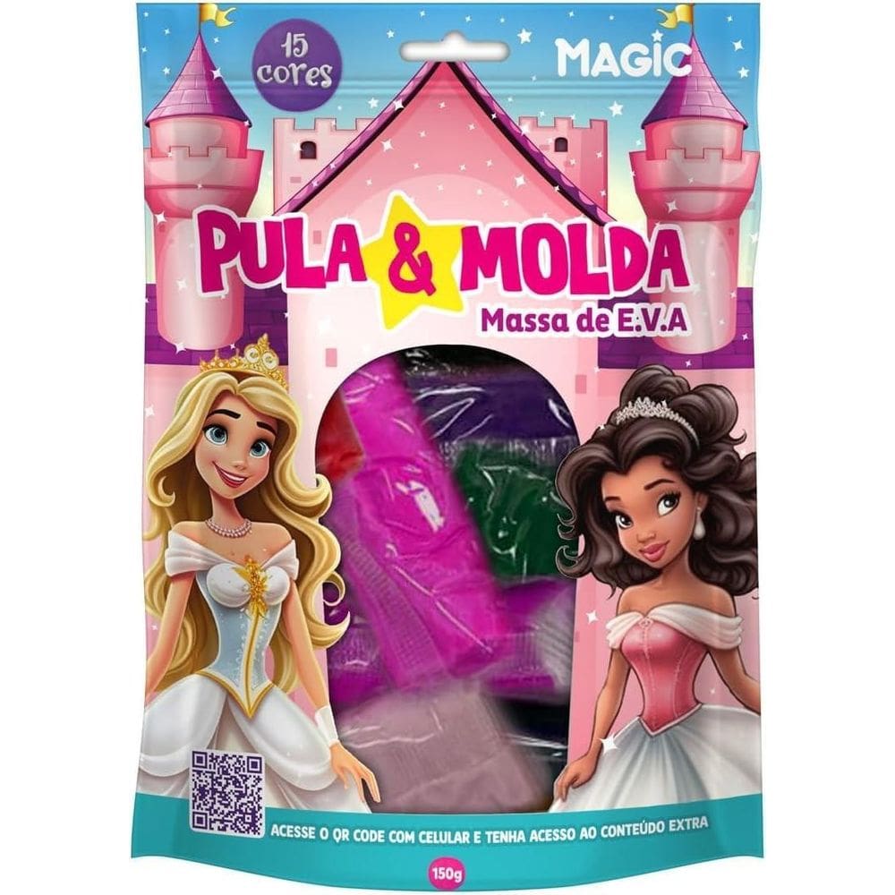 Pula & Molda - Massa De E.V.A - 15 Cores - Princesas