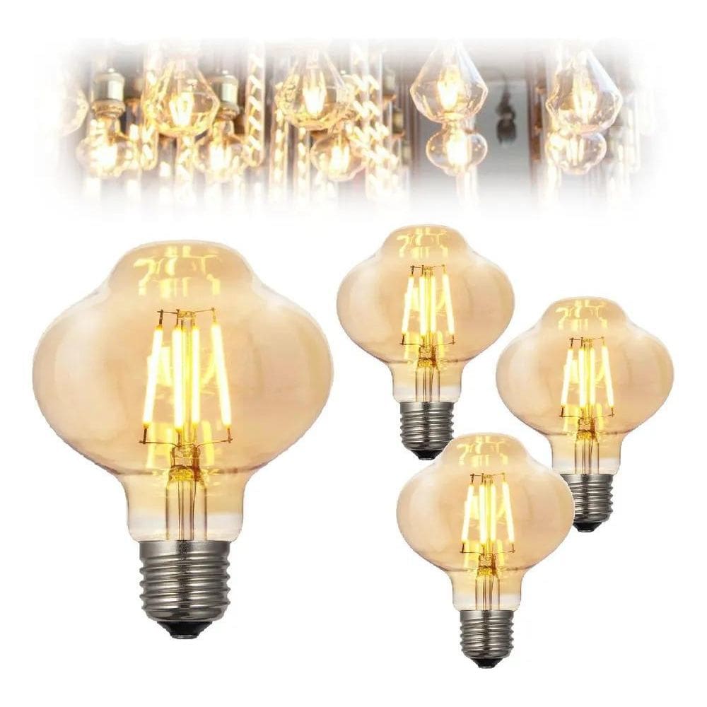 Kit 3 Lâmpada Led Filamento Grande Retro Vintage Br85 L80