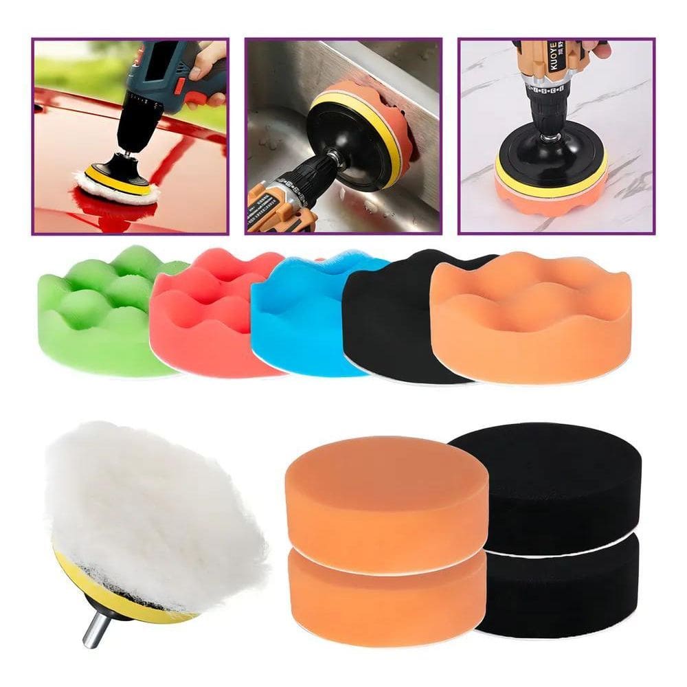 Kit De Polimento Automotivo 11 Peças 3 Polegadas Boinas Para