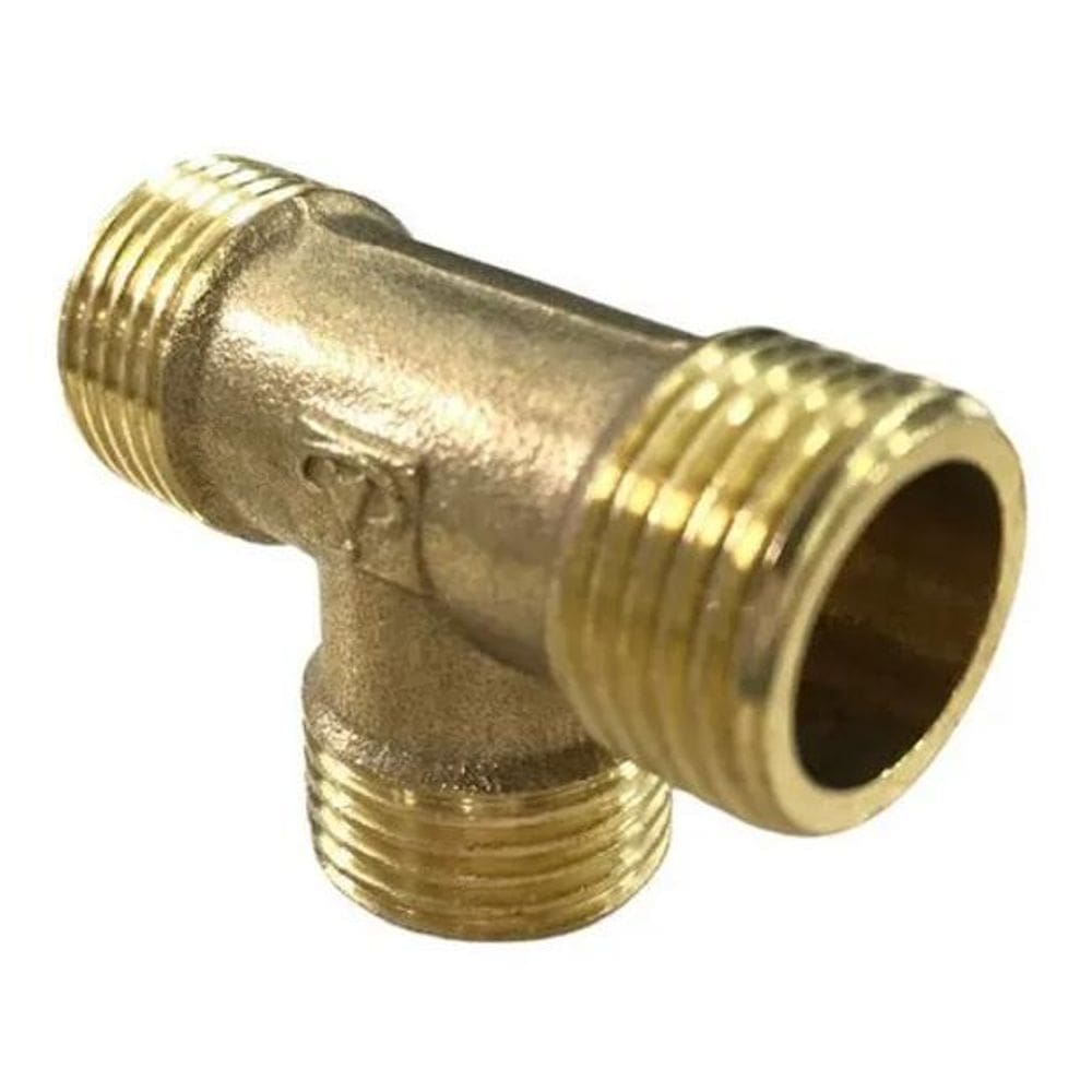 Conexão União Em Tee Latão Macho Rosca 1/2 Bsp