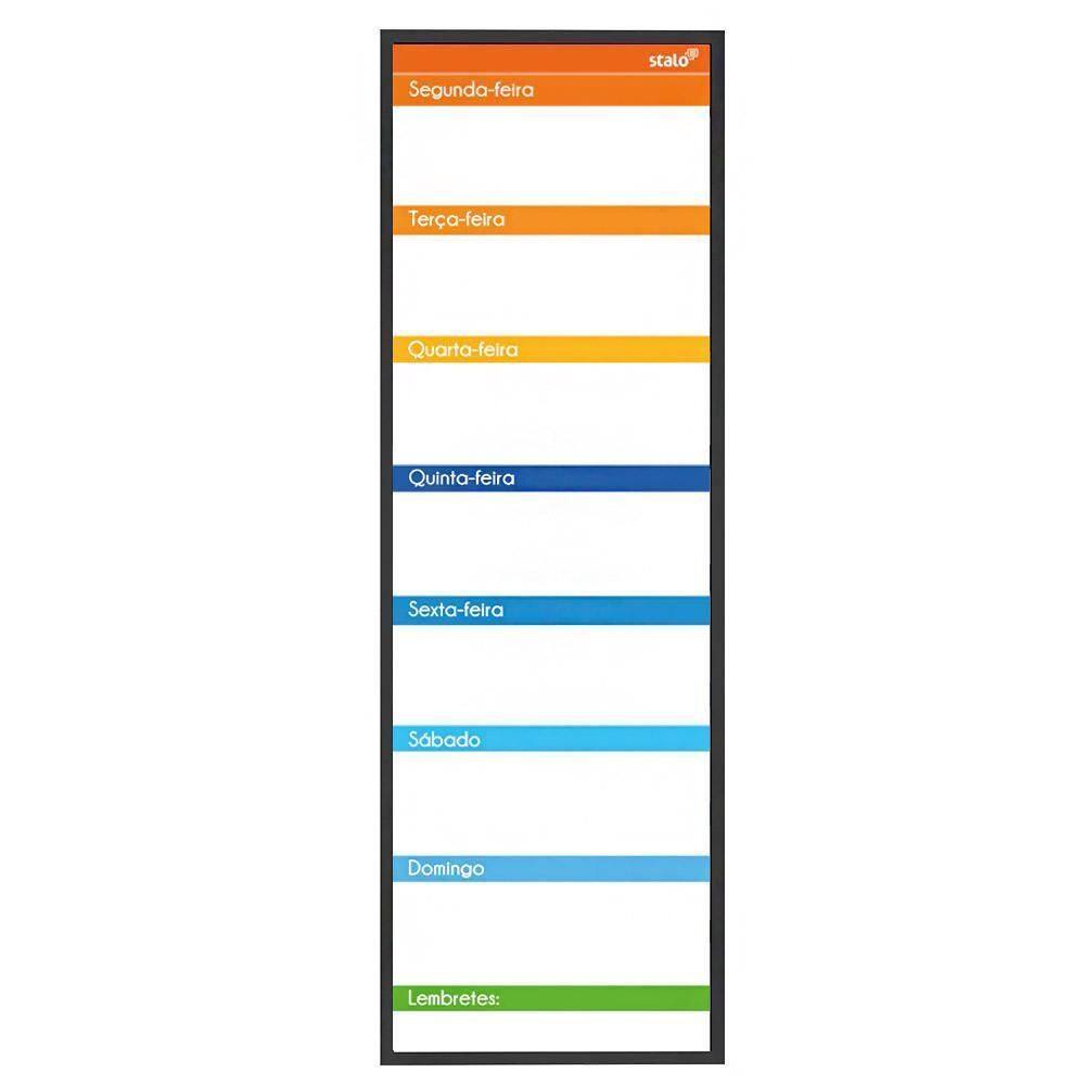 Planner Semanal Color Mdf 20X60Cm Revestido Preto Stalo