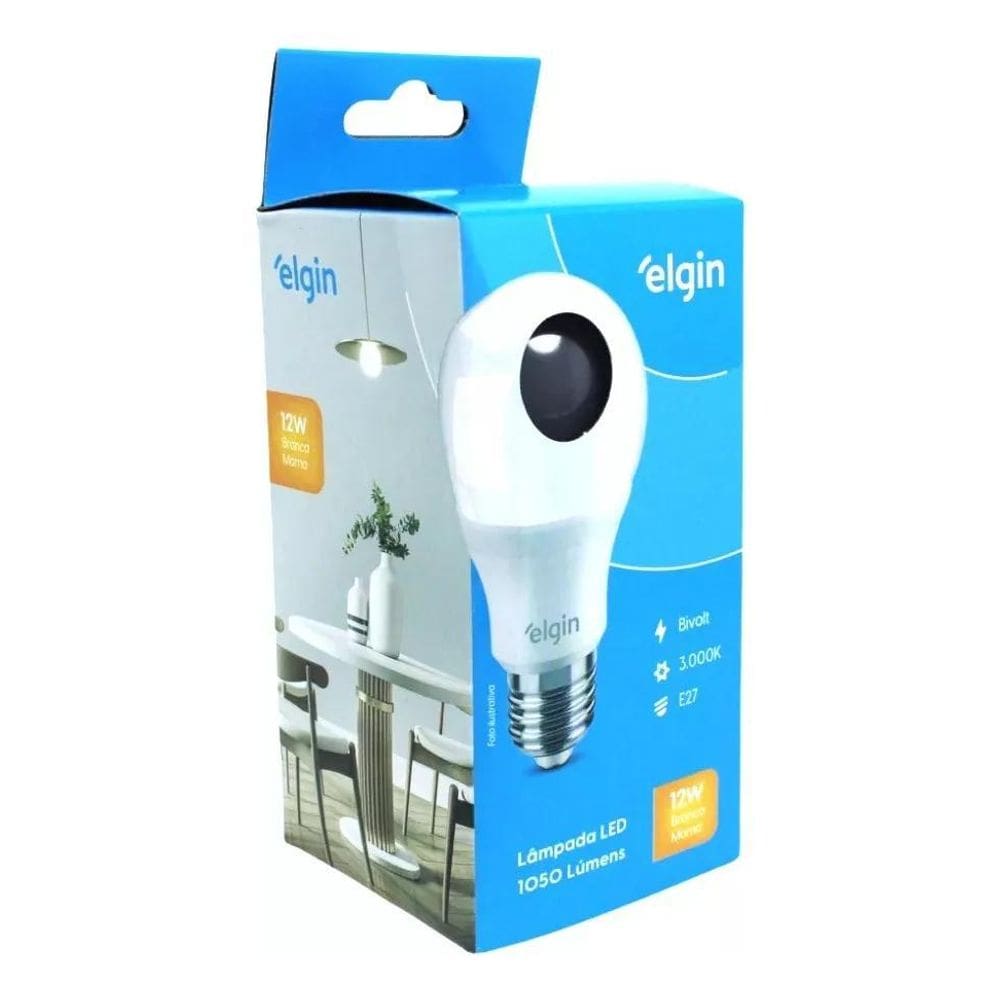 Kit 10 Lâmpadas Led 12W 3000K Branca Morna Elgin