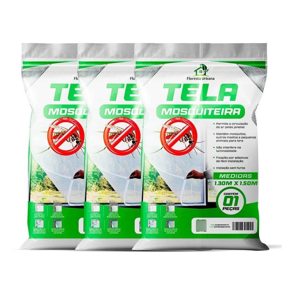 Kit 3 Telas Mosquiteira Janela Anti-Inseto Para Mosquito Pro