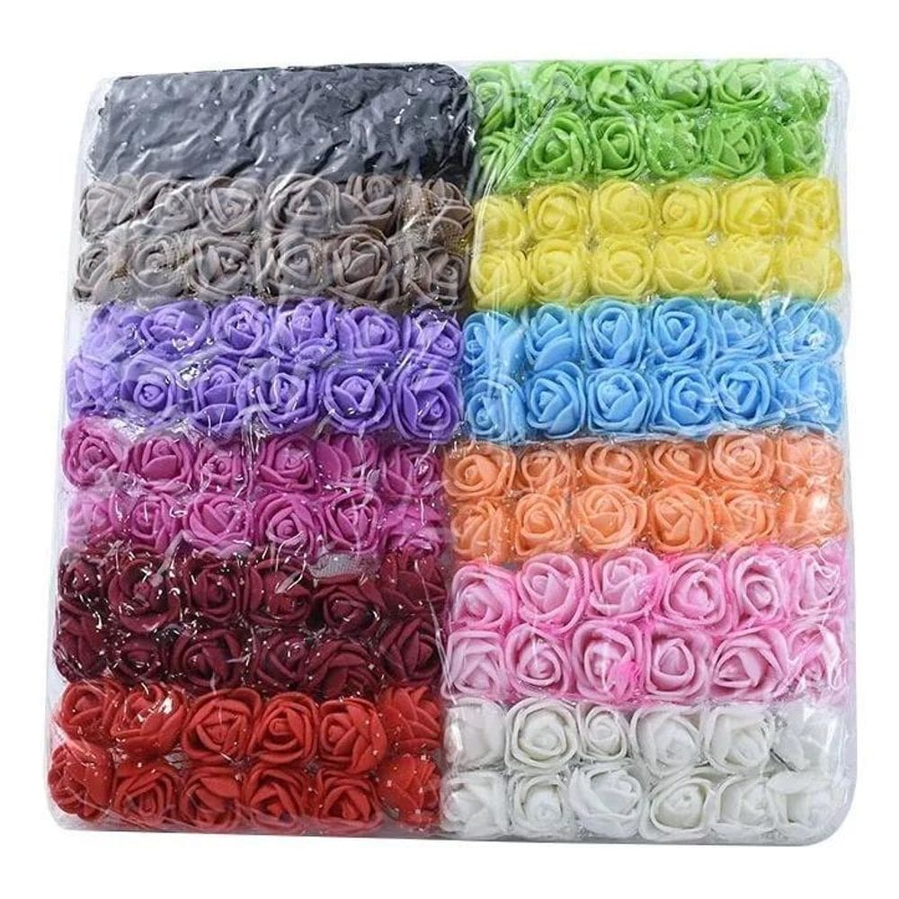 144 Mini Rosas De Eva - Pacote Mesclado - Escolha As Cores