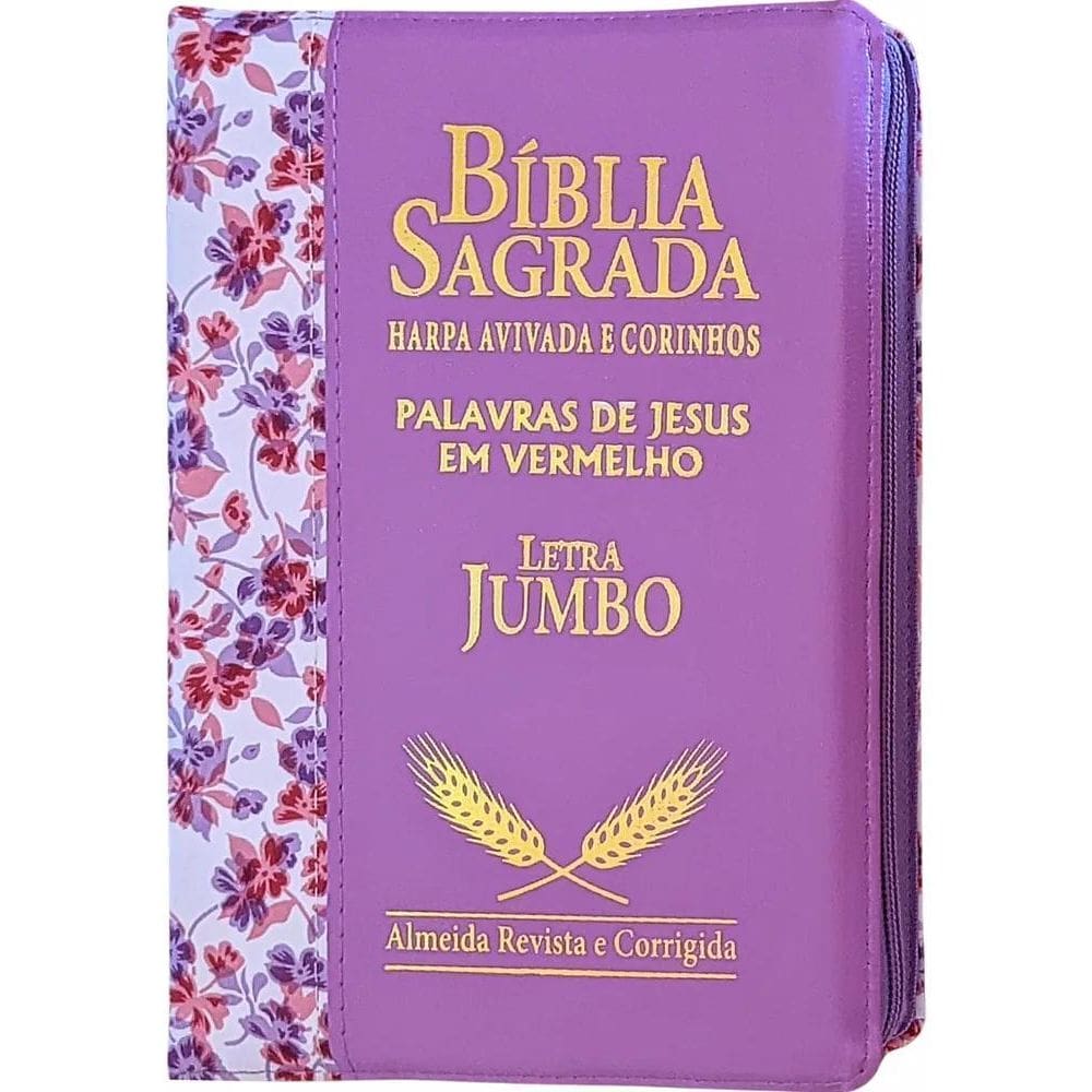 Biblia Jumbo Letra Extra Gigante Harpa Feminina Índice Rosa