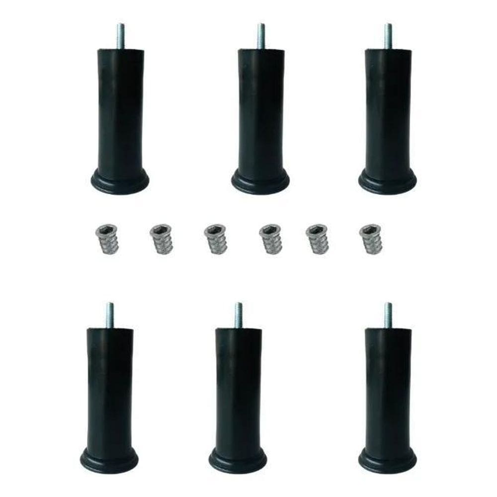 Pé De Cama Box Com Bucha Americana Kit 6 Pés 12Cm