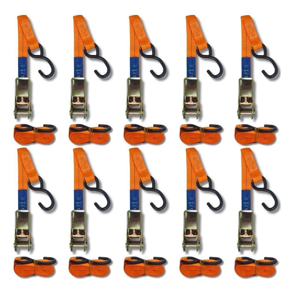 10X Kit Cinta Catraca 800Kg Reforçada Amarração Carga Moto