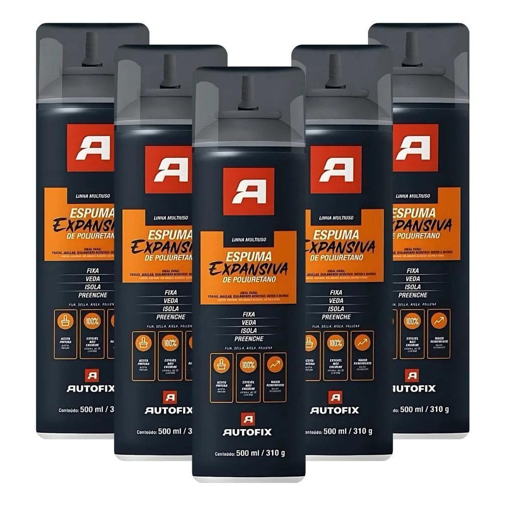 Espuma Expansiva Pu Vedação Janelas Uso Geral Kit 5 Unidades