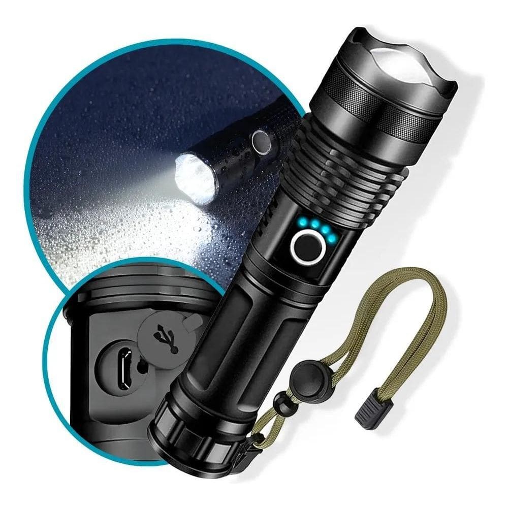 Lanterna T9 Led Potente Mais Forte Do Mundo Zoom Usb