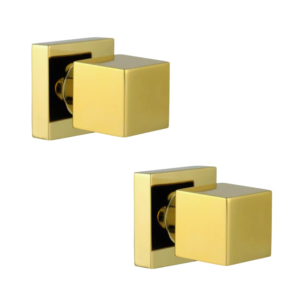 Kit Acabamento para Registro base deca Quadrado de 1/2 ou 3/4 com 2 unidades Dourado Brilhante