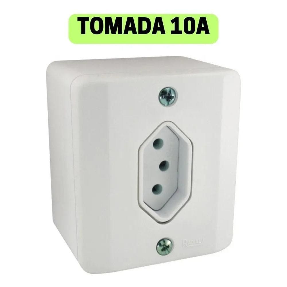 Tomada 10A Sistema X, Sobrepor - 2P+T Caixa Externa Cor Bran