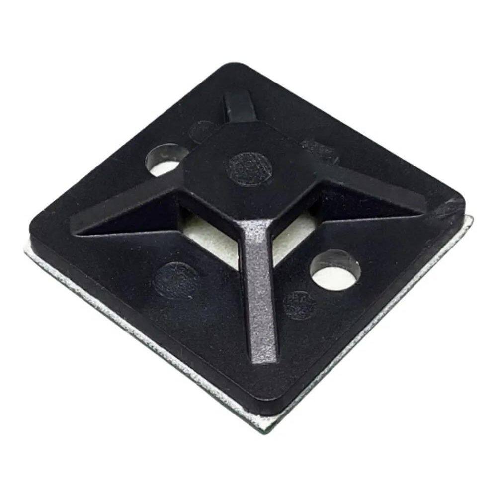 Fixador Abraçadeira Autoadesivo 30X30Mm Preto - 50Un