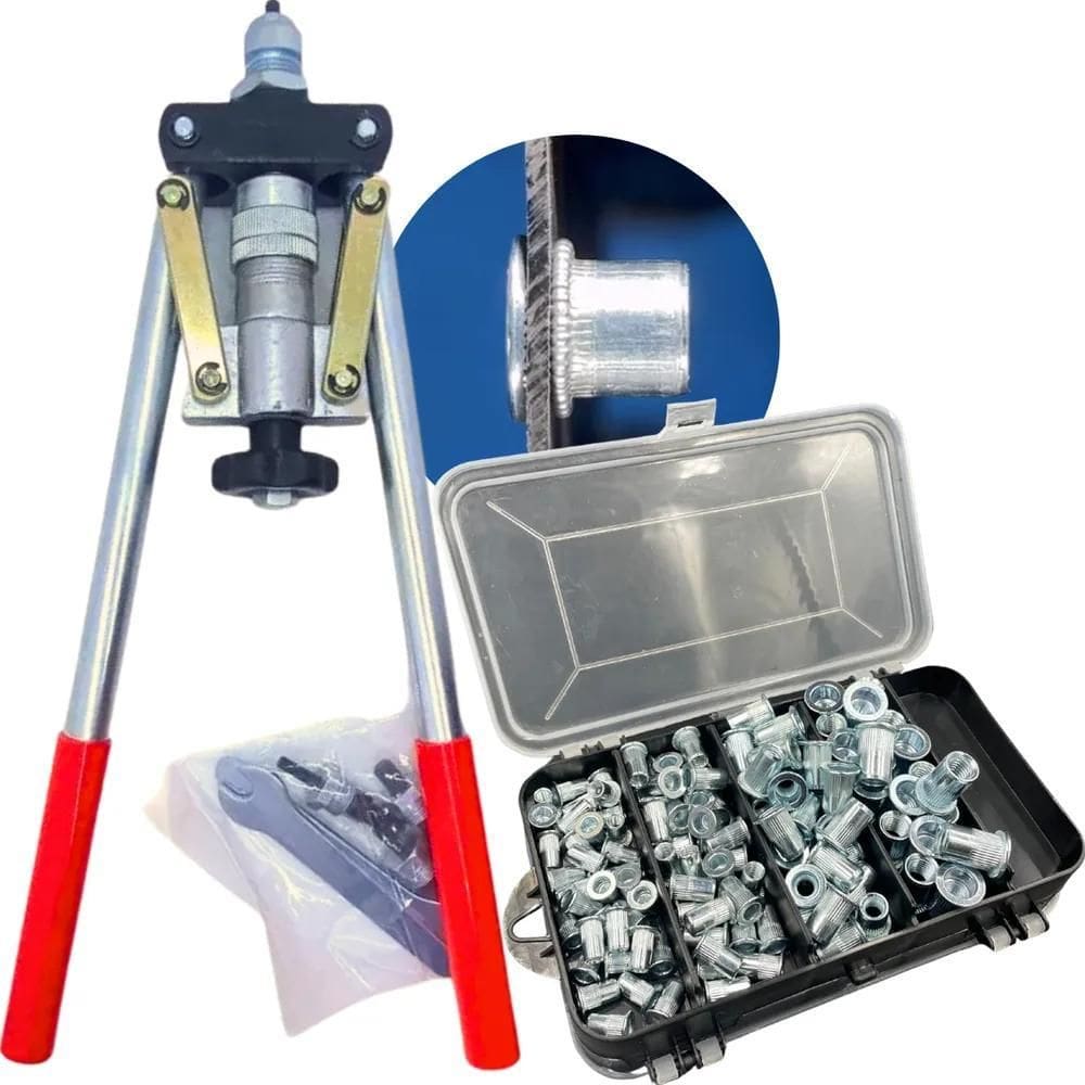 Alicate Rebitador Rosca + Porca Rebites M4 M5 M6 M8 Maleta