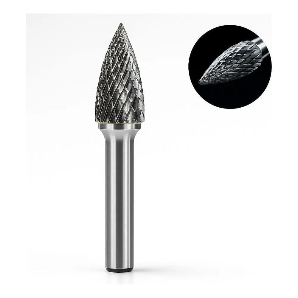 Lima Rotativa Metal Duro Cônica 10 X 20 Haste 1/4