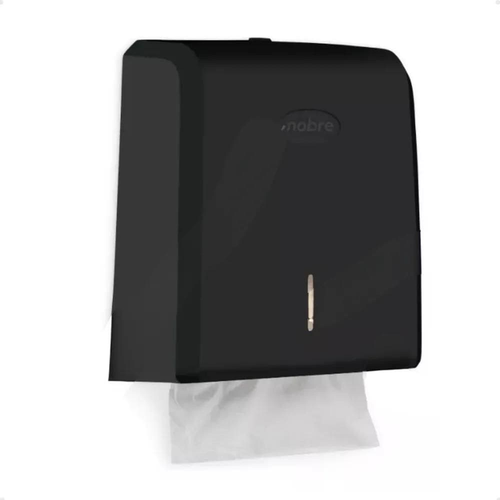 Toalheiro Dispenser Suporte Porta Papel Toalha Preto Folhas