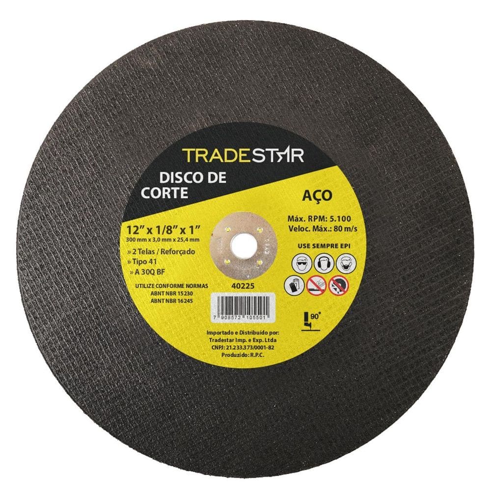 Disco De Corte Metal 12 300X3,0 Mm Furo 25,04 Mm