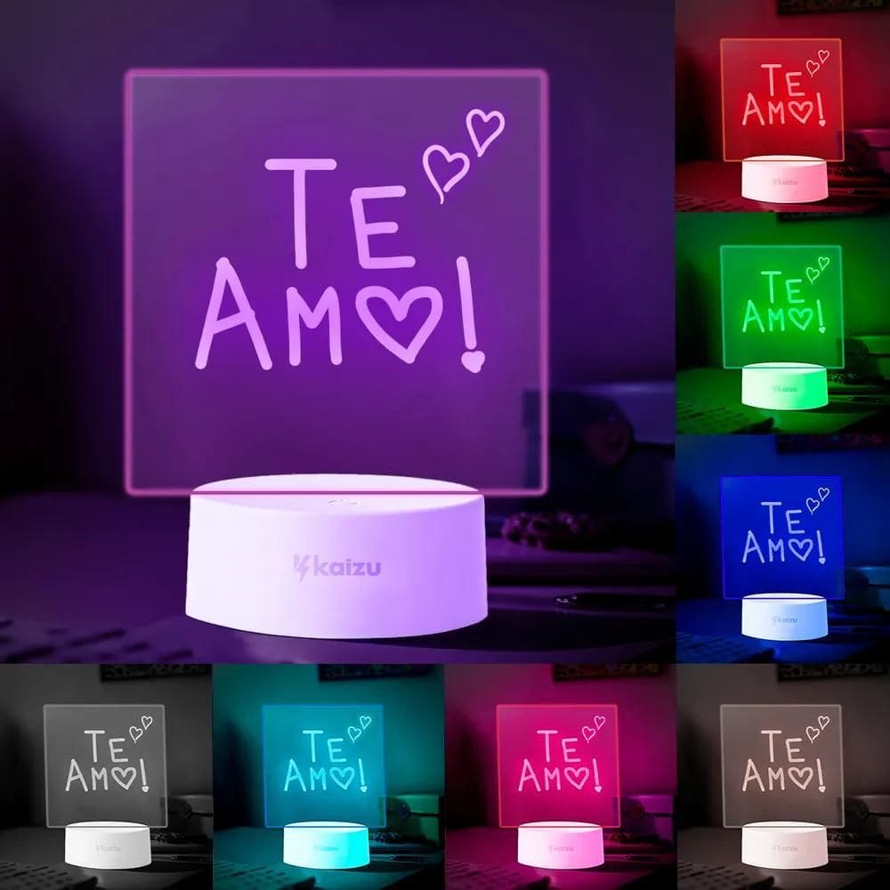Luminária Led 3D De Escrever E Desenhar Lousa Botão Touch Ca