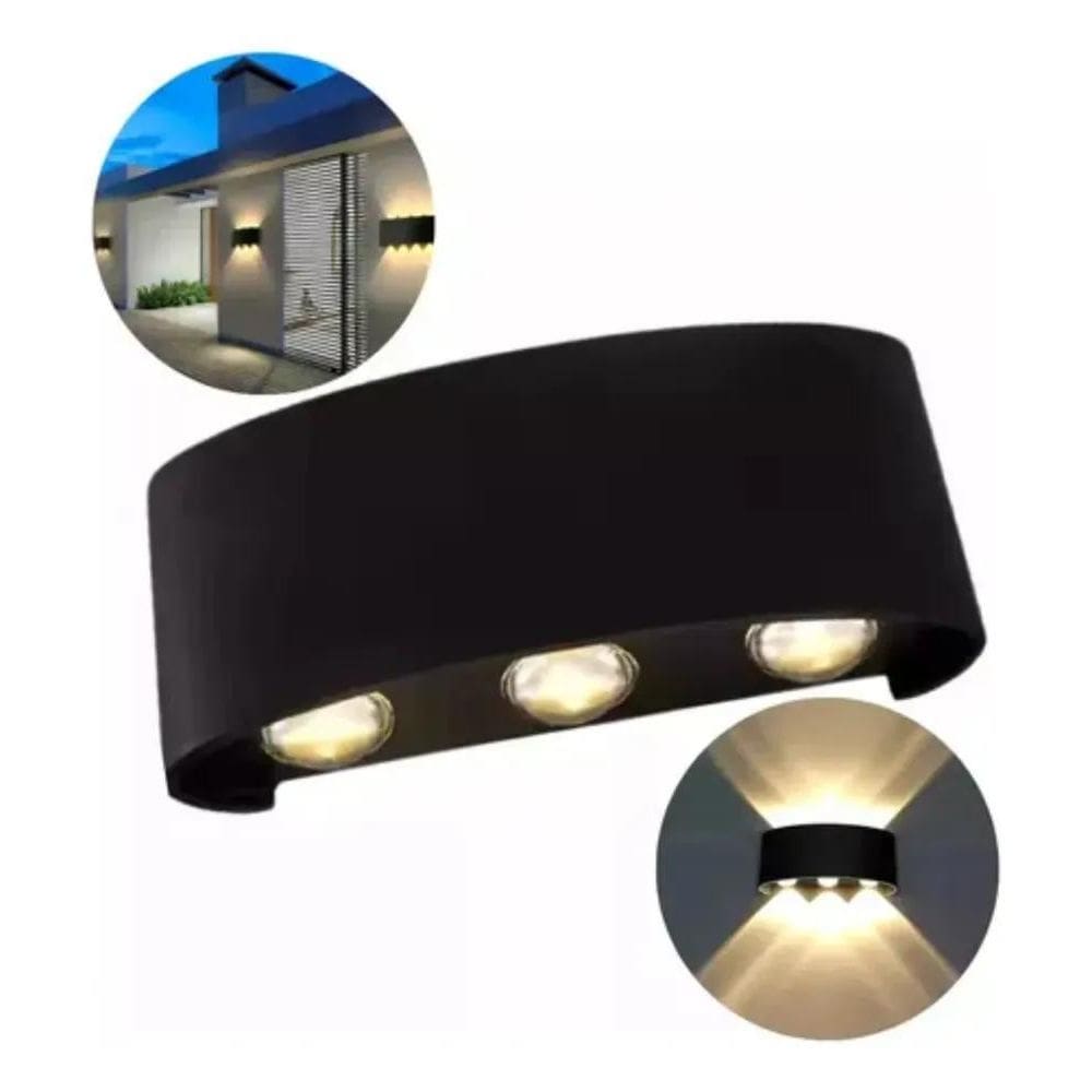 Luminária Arandela Led 6W Retangular 2 Focos 6 Lentes 3000K