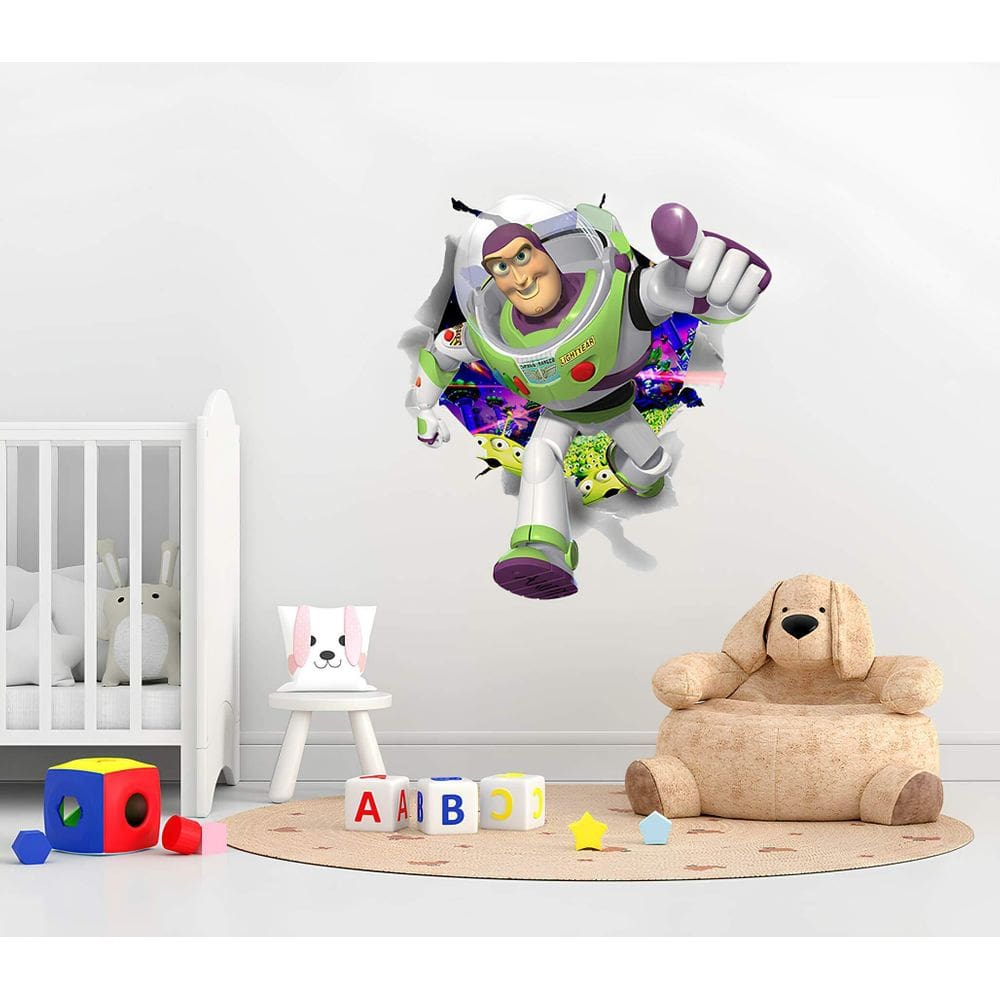 Adesivo De Parede Buraco Com Buzz Lightyear