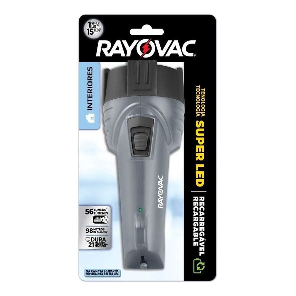 Lanterna Rayovac Super Led Recarregável Bivolt Luz Branco 56