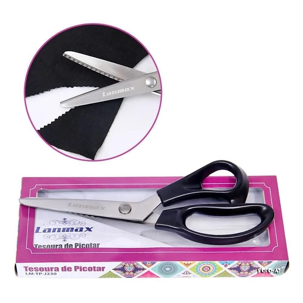 Tesoura Zig Zag Picotar Profissional Lanmax, Tecido Eva Tnt