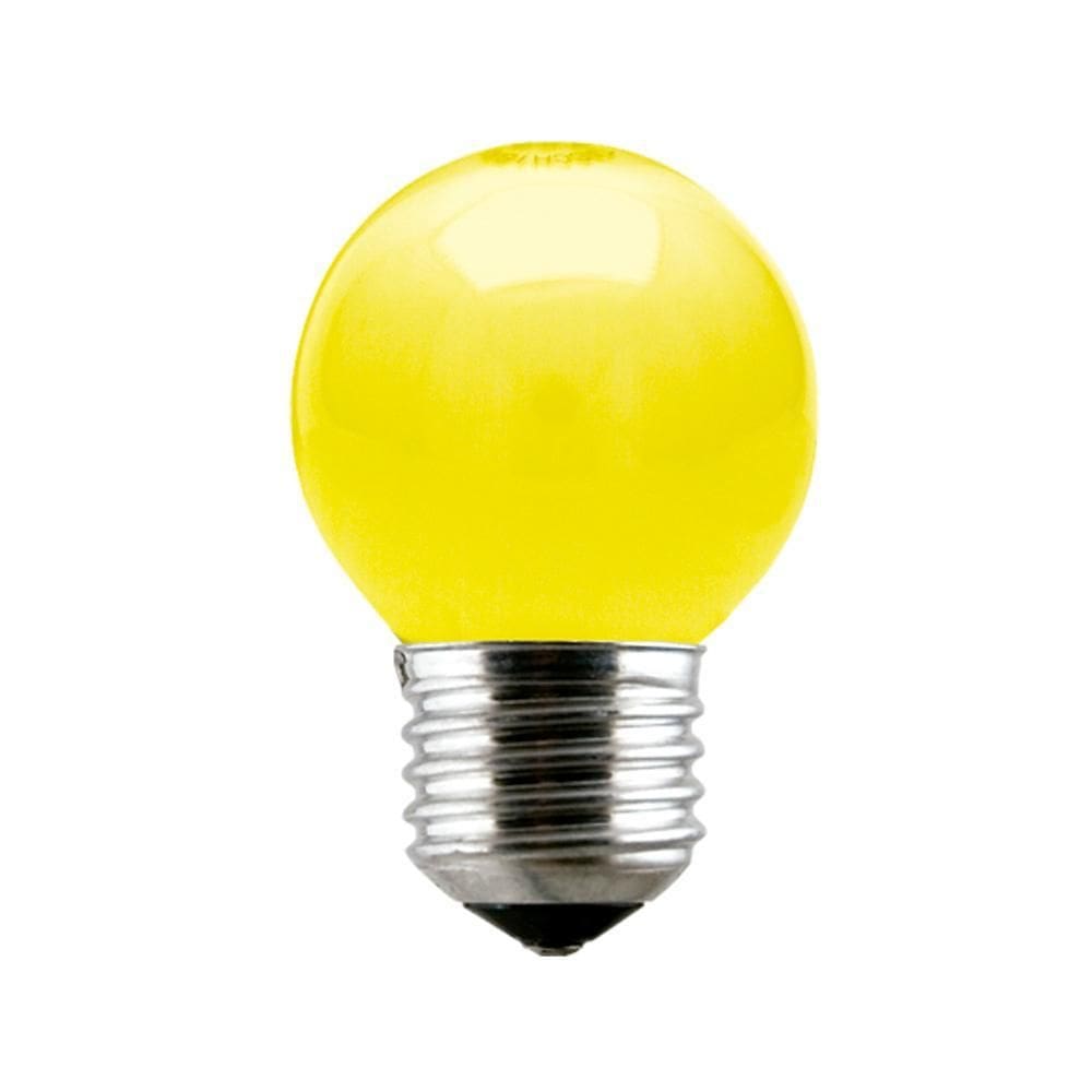 Lâmpada Incandescente Taschibra Bolinha 15W 110V Amarela