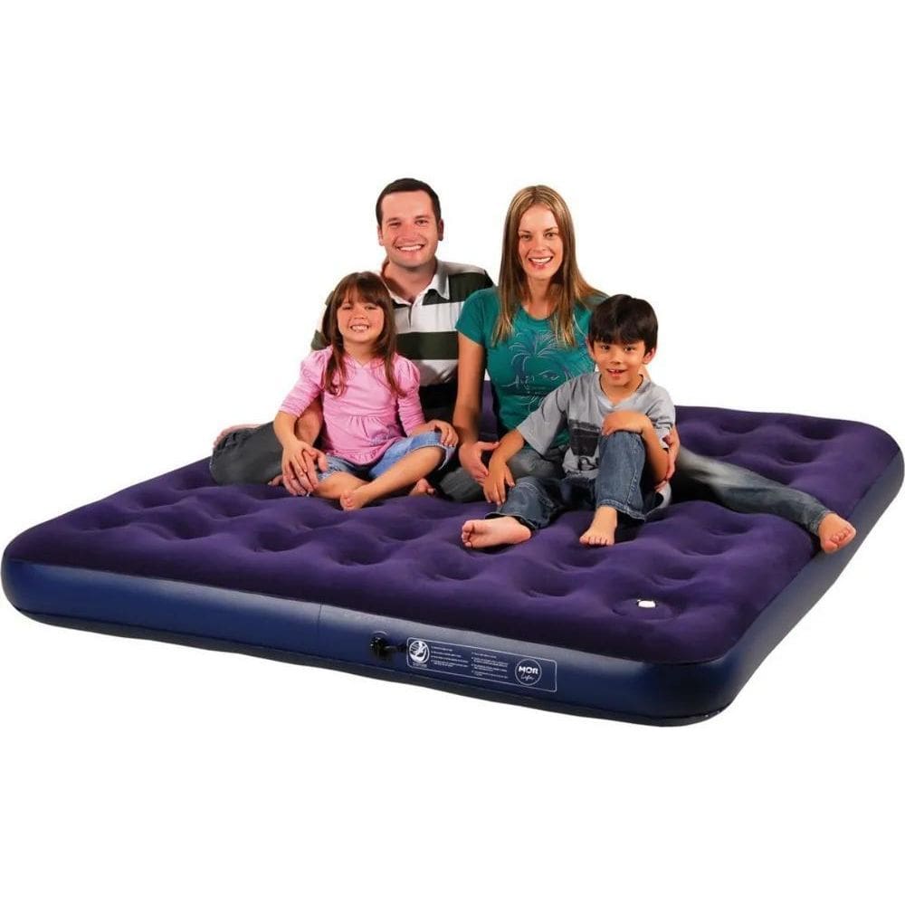 Colchão Inflável King Size Camping + Inflador + Reparo Mor