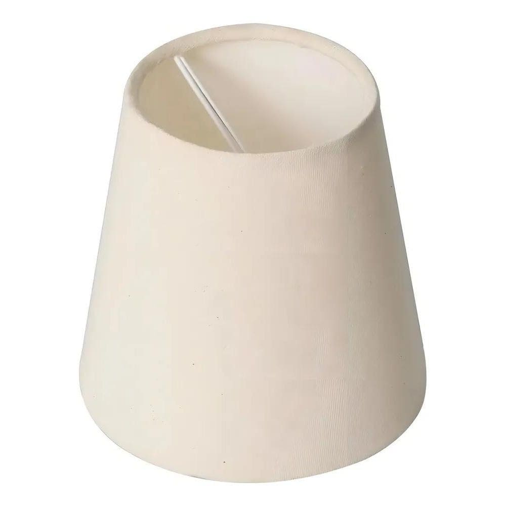 Mini Cúpula Para Lustre Com Lâmpada Bege Em Tecido De Algodã