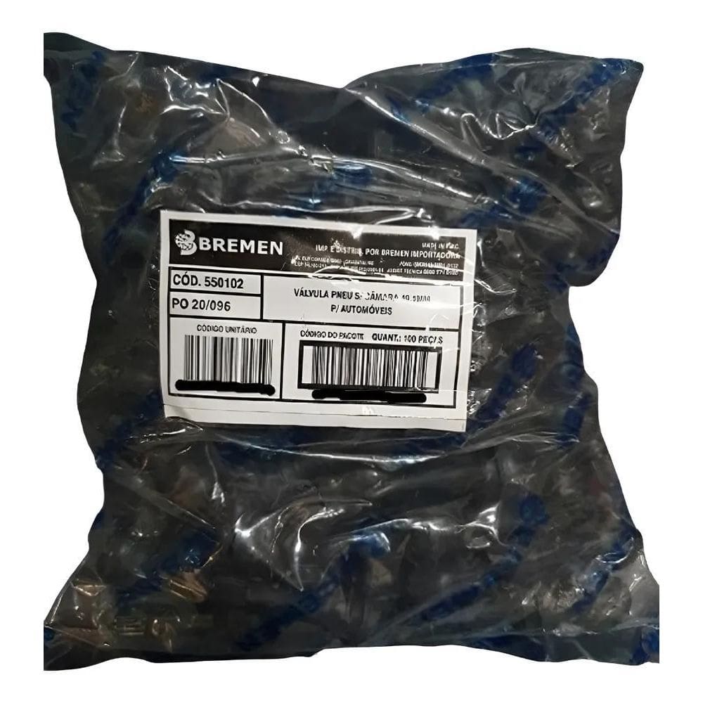 Bico Válvula Tr-414 Pneu S/ Câmara 100 Peças - Bremen