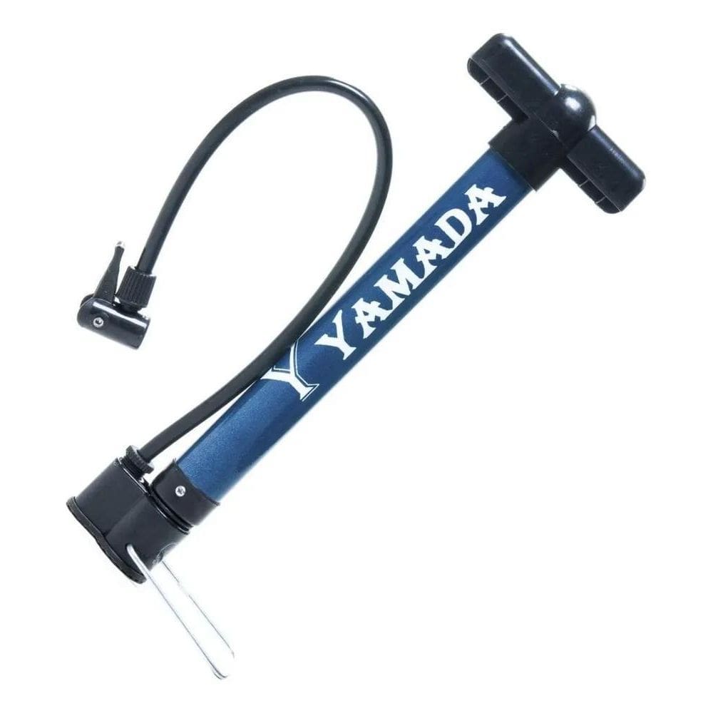 Bomba De Ar Bicicleta Alumínio Azul Yamada 30Cm Com Conexão