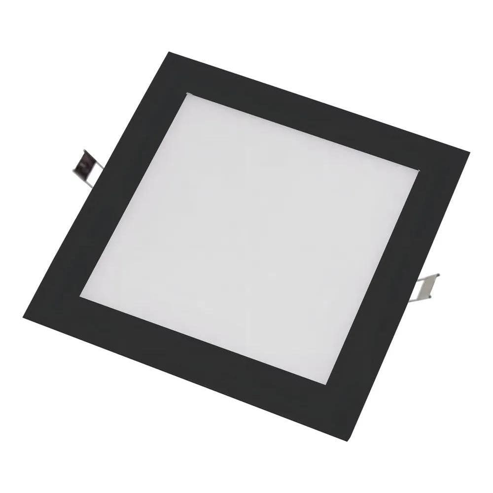 Painel Plafon Preto Luminária Led Quadrado Embutir 25W Cor B