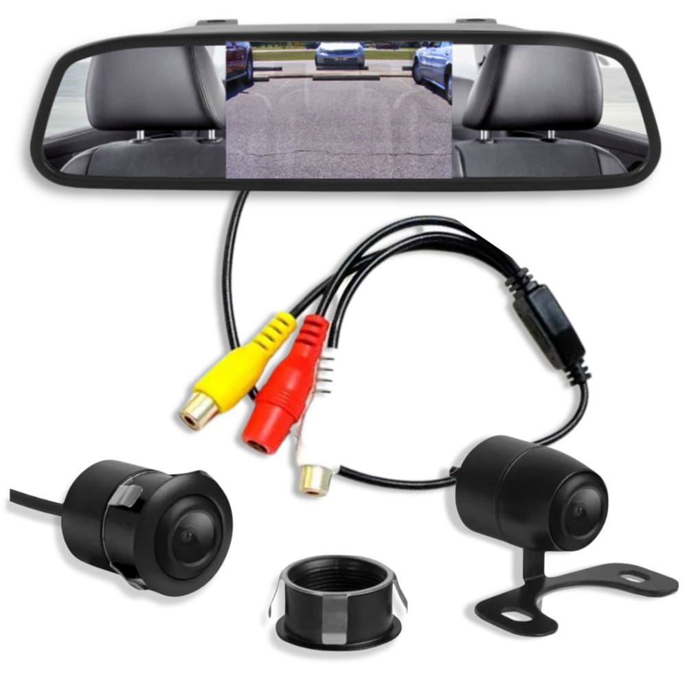 RetrovisorTela Lcd Veicular + Câmera De Ré Colorida Visão Noturna