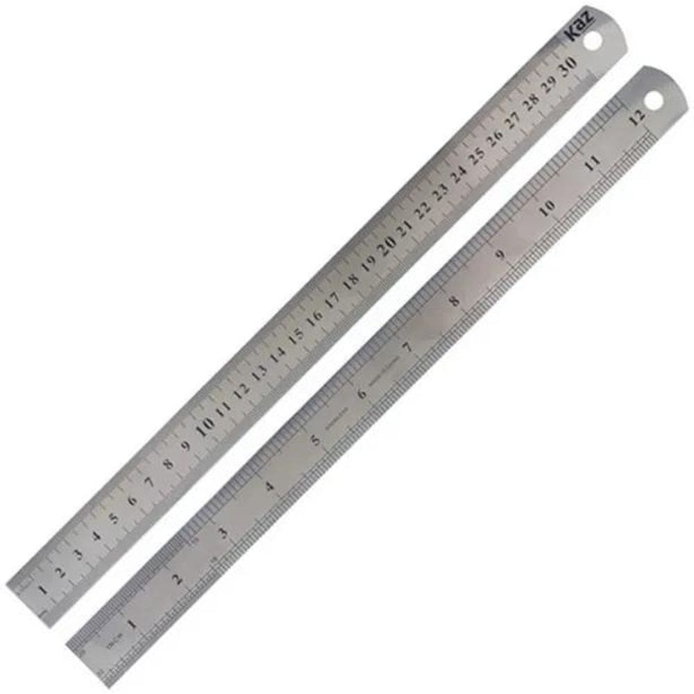 Régua 30 Cm Metal Profissional Casa Trabalho Escola