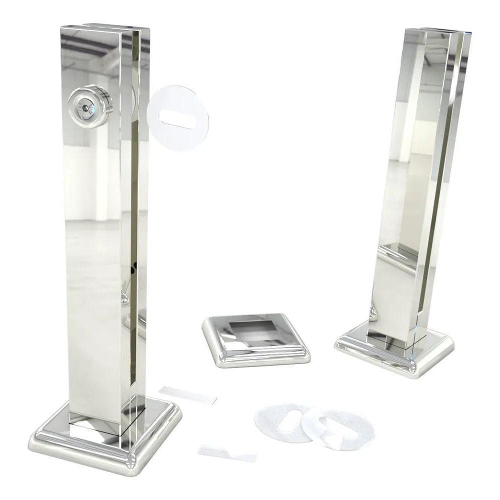 Torre Pinça Aco Inox Vidro Corrimão 30Cm  Guarda Corpo