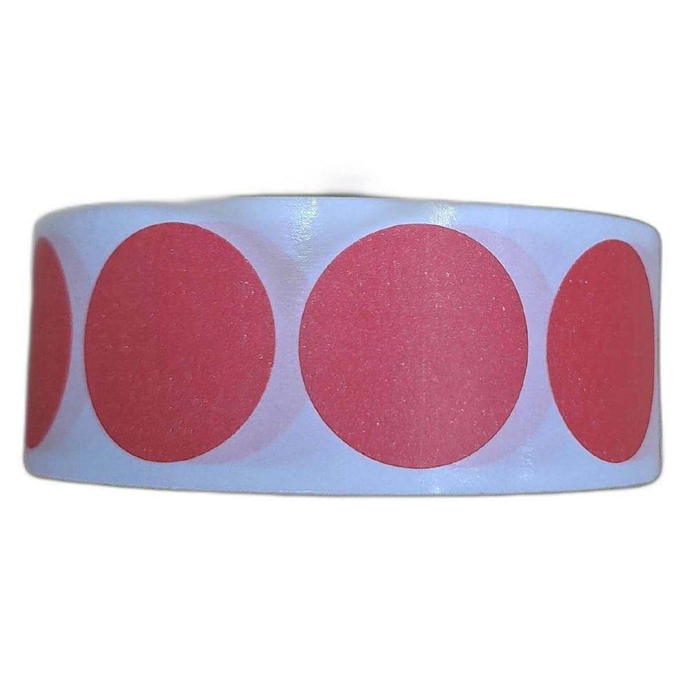 Etiqueta Adesiva Bolinha Colorida Vermelho 25Mm 2,5 Cm Rolo