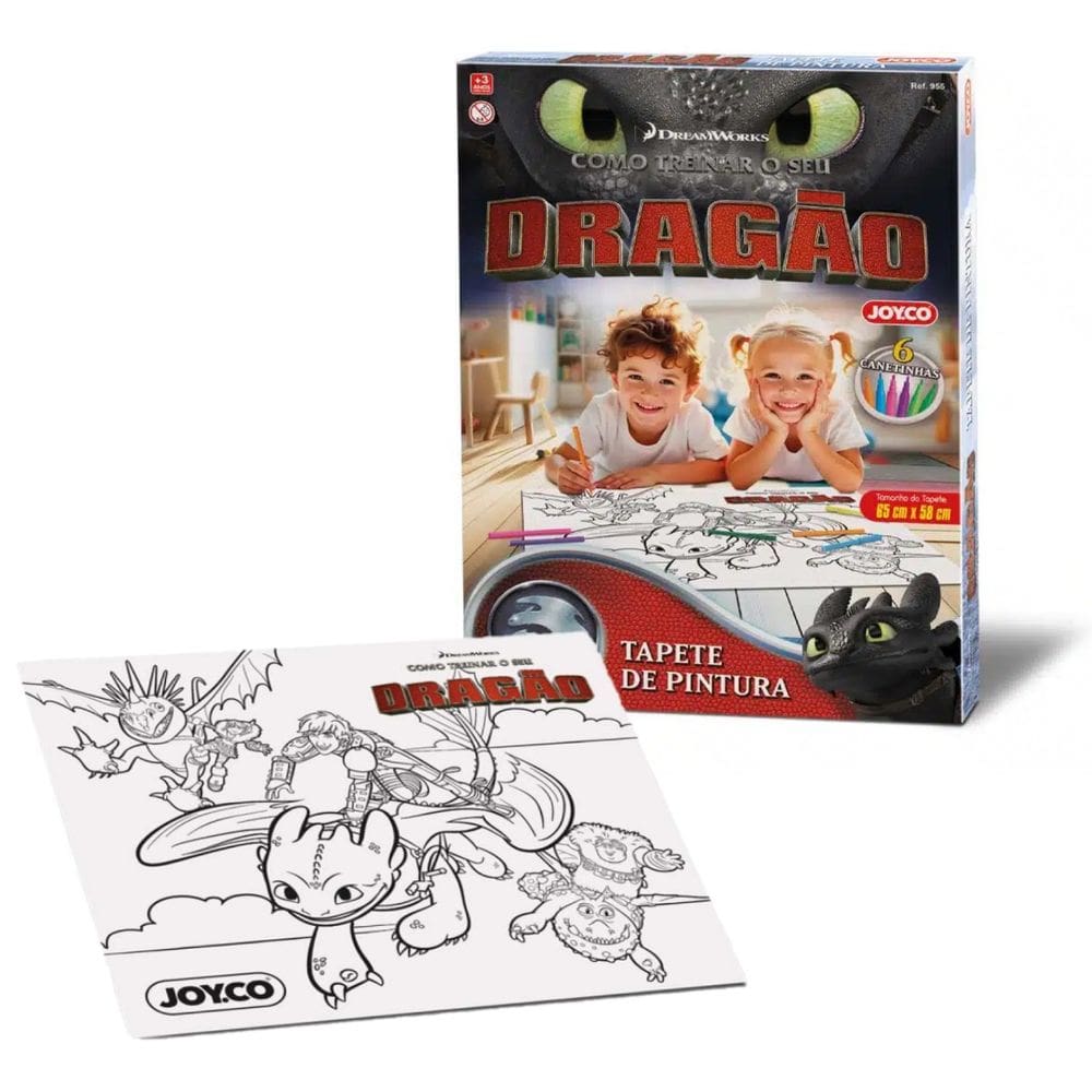 Tapete De Colorir Dragão Banguela Lavável Mágico P/ Crianças