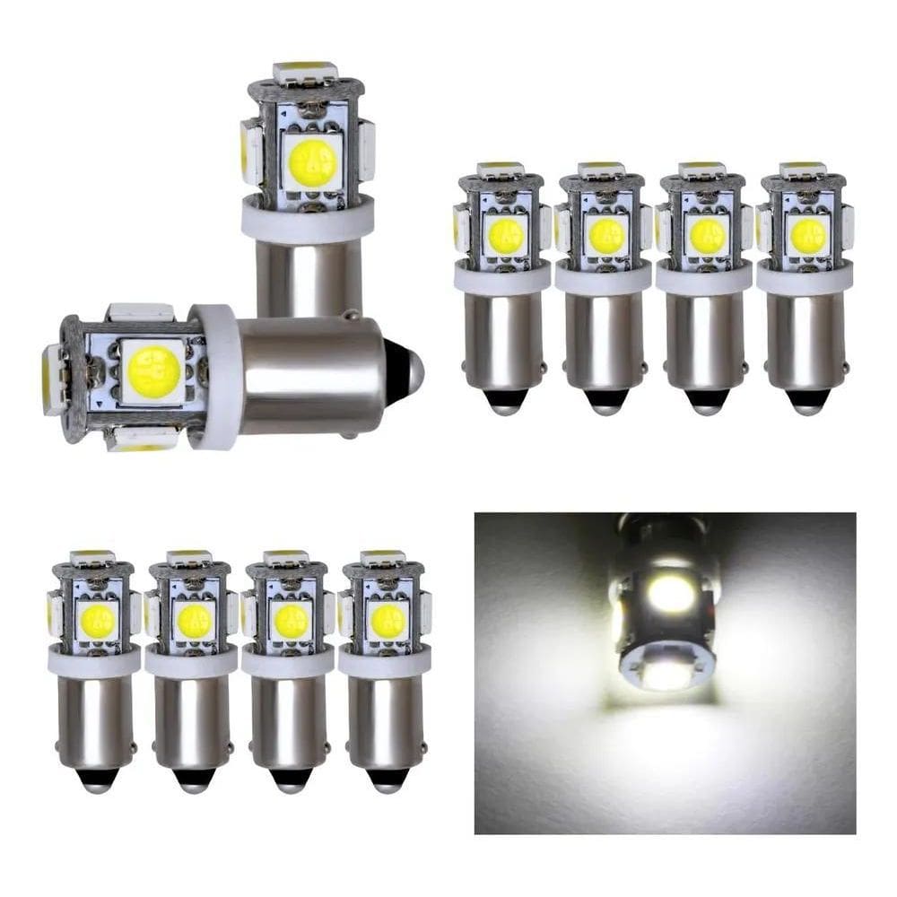 5X Kit 10 Lampada Ba9S 5 Led 5050 Branca T4W 69